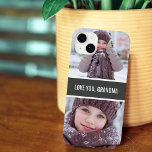 Modern Love You Grandma 2 Photos iPhone 11 Case<br><div class="desc">Beautiful modern design iPhone case features 2 of your favorite photos on top and on the bottom with a gray stripe in the middle with typography.</div>