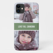 Modern Love You Grandma 2 Photos Green Case-Mate iPhone Case (Back)