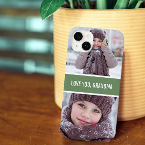 Modern Love You Grandma 2 Photos Green iPhone 11 Case