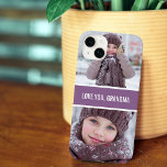 Modern Love You Grandma 2 Photos Purple iPhone 11 Case<br><div class="desc">Beautiful modern design iPhone case features 2 of your favorite photos on top and on the bottom with a purple stripe in the middle with typography. Customize the typography.</div>