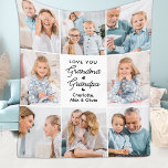 Modern Love You Grandma Grandpa Custom 8 Photo Fleece Blanket<br><div class="desc">Introducing our customizable Photo Collage Blanket, a heartfelt and unique gift perfect for the special grandparents in your life. This beautifully designed blanket allows you to showcase 8 of your favorite photos, creating a modern, elegant, and simple collage that exudes warmth and love. Personalize this blanket with the endearing message...</div>