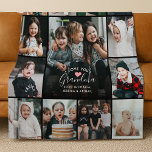 Modern Love You Grandma/Granny/Other Photo Collage Fleece Blanket<br><div class="desc">Personalized photo blankets for grandma make the ultimate sentimental gift, and this custom “Love You Grandma” photo collage blanket is designed to capture and celebrate unforgettable moments with grandchildren. Featuring a bold and modern layout with fifteen photo slots, this high-capacity design allows you to showcase a variety of joyful memories,...</div>