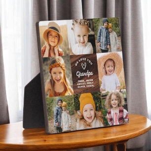 Modern Love You Grandpa Collage Instagram Photo Plaque