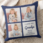Modern Love You GRANDPA Personalized 3 Photo Throw Pillow<br><div class="desc">Celebrate your grandpa and grandparents with a custom photo collage pillow in a modern and trendy navy blue design. This unique grandpa pillow is the perfect gift whether its a birthday, Grandparents day or Christmas. Grandpa can be changed to Papa, Nana, Grandma, Grammy or such. We hope your special grandpa...</div>