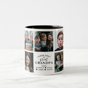Modern Love You Great Grandpa/Gramps/Other 9-Photo Two-Tone Coffee Mug