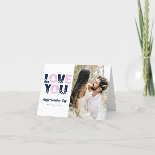 Modern Love You Hearts Photo Valentines Day Card