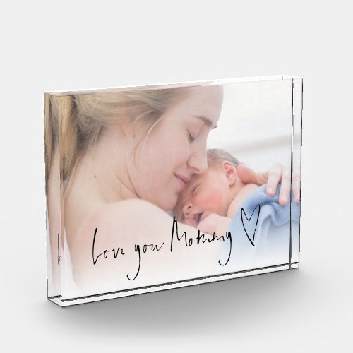 Modern Love You Mommy Script Heart Photo Overlay