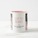 Modern Love you Mummy 2 Photos & Personal Message Two-Tone Coffee Mug<br><div class="desc">Elevate your mummy's daily coffee routine with this cute, modern mug – a personalised masterpiece designed to warm her heart with every sip. This chic mug showcases two cherished photos capturing special moments, creating a unique and sentimental collage. The casual all-caps handwritten font boldly declares 'Love you Mummy.' Add an...</div>