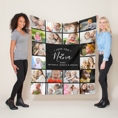 Modern Love You Nana 20_Photo Collage Fleece Blanket