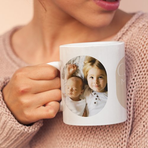 Modern Love You  Oval Photo Collage   Coffee Mug