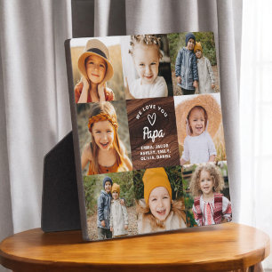 Modern Love You Papa Wood Collage Instagram Plaque
