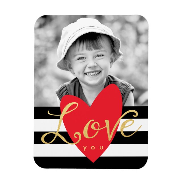 Modern Love You Photo Refrigerator Magnet (Vertical)