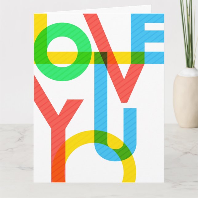 Modern Love You Typography | Valentines Day Card (Front)