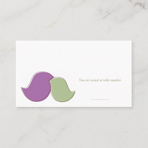 Customizable Modern Lovebirds, Place Cards Business Card
