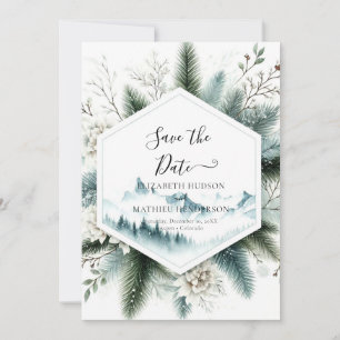 Modern Lovely Mountain Wedding Save The Date