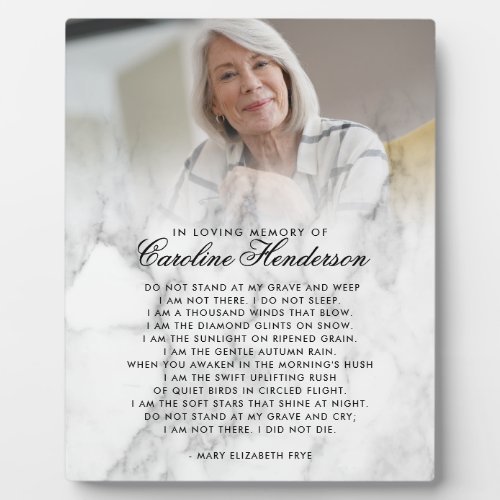 Modern Loving Memory Marble Photo  Quote Plaque