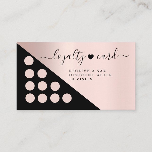Modern Loyalität 10 Card Black & Blush (Front)