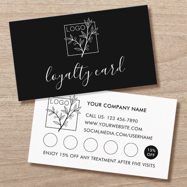Modern Loyalty Card Business Logo 5 Slots Black (Creator Uploaded)