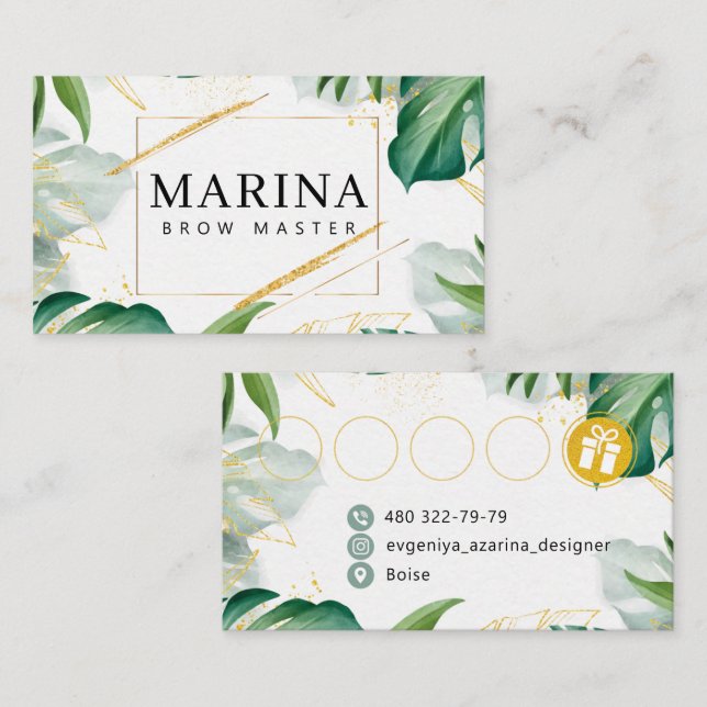 Modern Loyalty Card for Beauty Professionals (Front/Back)