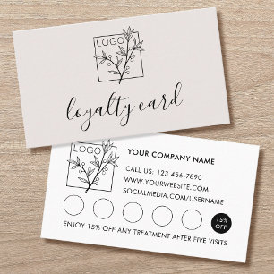 Modern Loyalty Card Logo 5 Slots Off-White