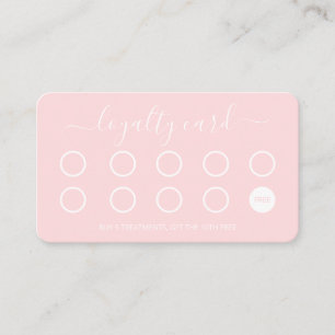 Modern Loyalty Card Simple Script Pink and White