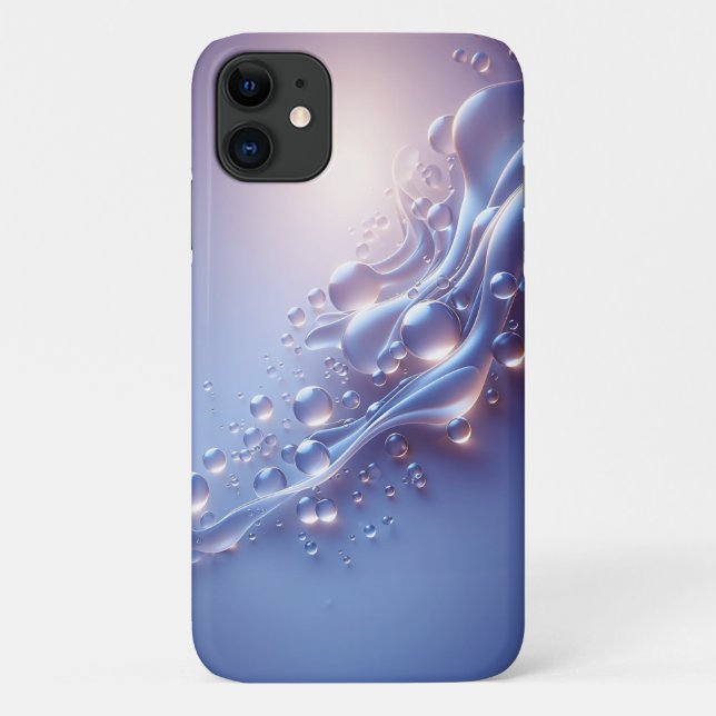 Modern Luminous Liquid Bubbles Art - Elegant Purpl Case-Mate iPhone Case (Back)