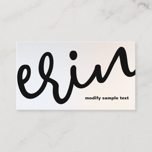 Modern Luminous Silver Bold Script Calligraphy Bus Business Card