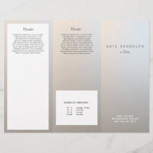 Modern Luminous Silver Salon Spa Brochure