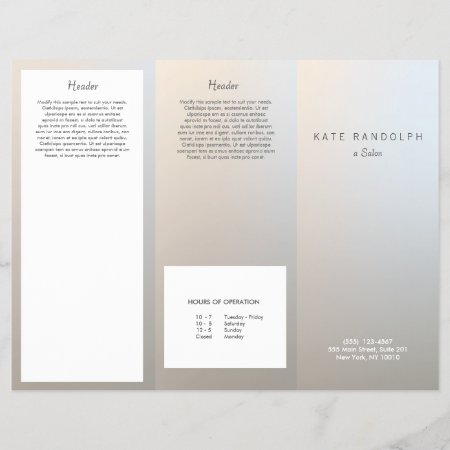 Modern Luminous Silver Salon Spa Brochure