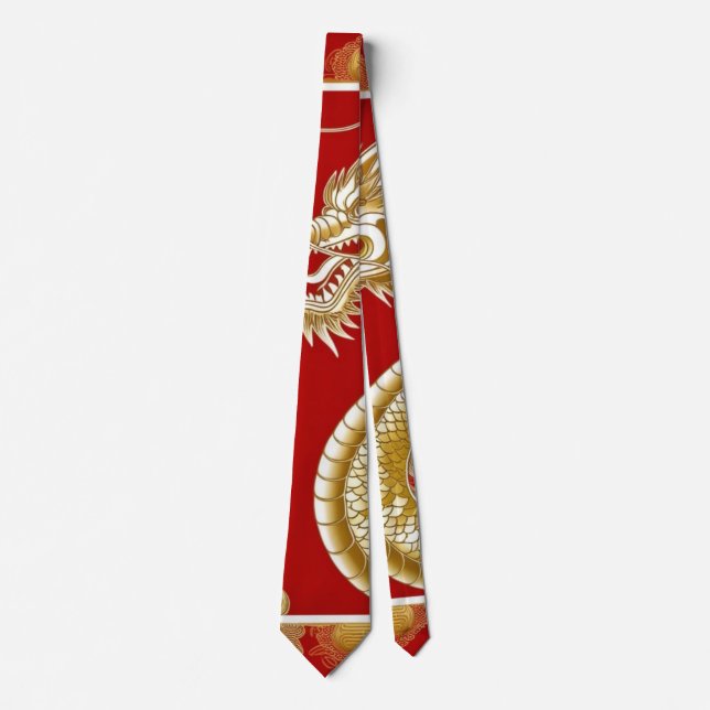 Modern lunar new year modern asian pattern neck tie (Front)