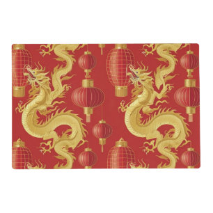 Modern lunar new year modern asian pattern placemat