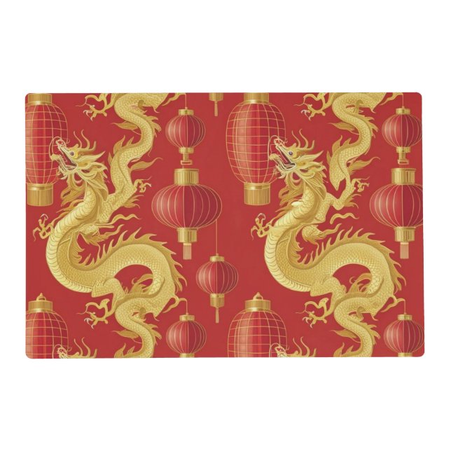 Modern lunar new year modern asian pattern placemat (Front)