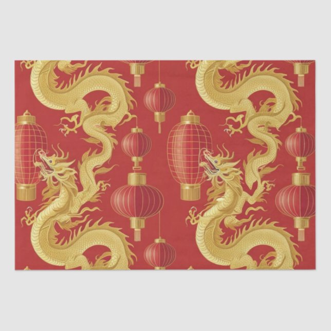 Modern lunar new year modern asian pattern tissue paper (Front)