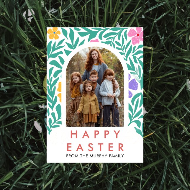 Modern Lush Foliage Illustrated Easter Holiday Card (Creator Uploaded)