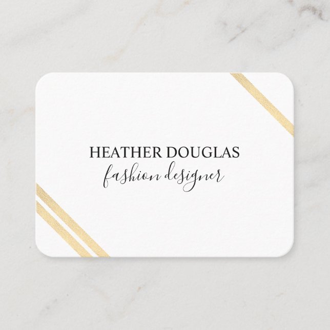 Modern Lux Stripes Business Card (Front)