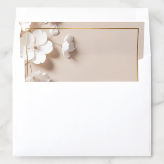 Modern Luxe 3D Floral & Gold Frame Envelope Liner