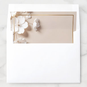 Modern Luxe 3D Floral & Gold Frame Envelope Liner