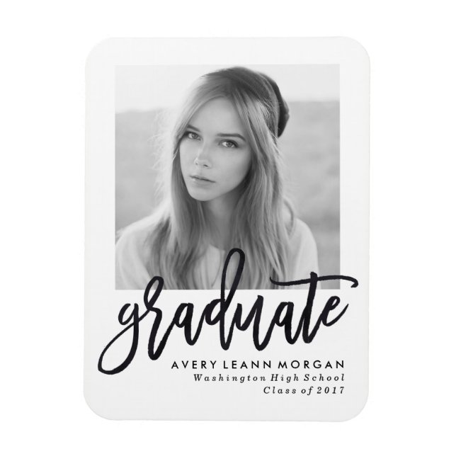 Modern Luxe Graduation Photo Magnet (Vertical)