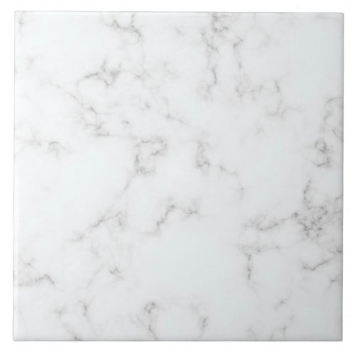 Modern Luxe Minimalist White Marble  Ceramic Tile