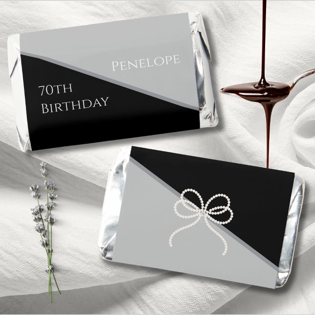Modern Luxe Simply Stunning 70th Birthday Candy Hershey's Miniatures (Sweeten your celebration with these Modern Luxe 70th birthday candy wrappers. Simply stunning!)
