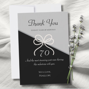 Modern Luxe Simply Stunning 70th Birthday Thank You Card
