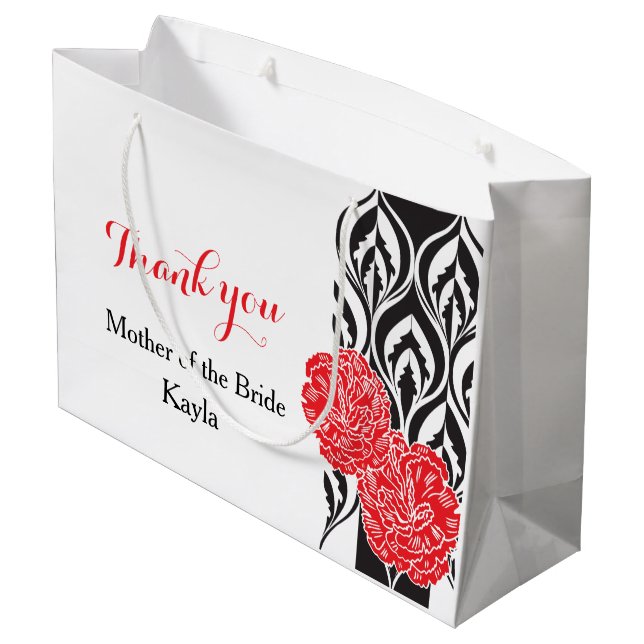 Modern luxe wedding brides mother favor gift bag (Back Angled)