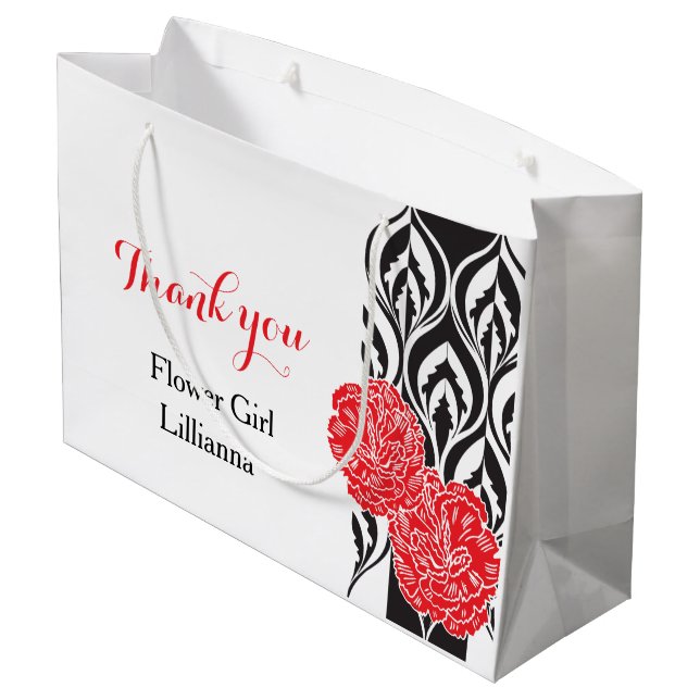 Modern luxe wedding flower girl favor gift bag (Back Angled)