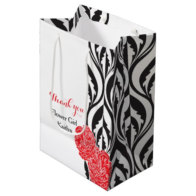 Modern luxe wedding flower girl favor gift bag (Front Angled)