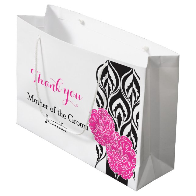Modern luxe wedding grooms mother favor gift bag (Front Angled)
