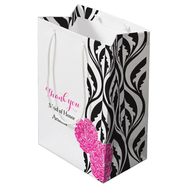 Modern luxe wedding maid of honor favor gift bag (Back Angled)