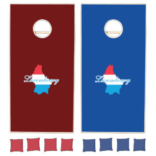 Modern Luxembourg luxembourgish Flag Map Souvenir Cornhole Set
