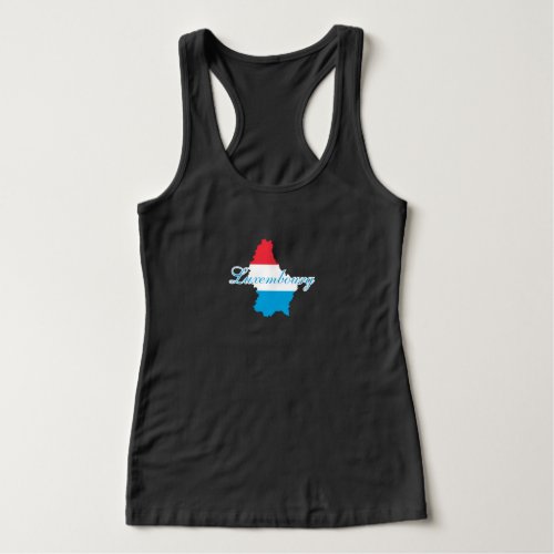 Modern Luxembourg luxembourgish Flag Map Souvenir Tank Top