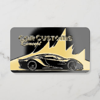 Modern Luxurious Black Car Services Foil Spot Gloss Business Cards