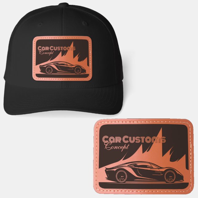 Modern Luxurious  engraved-style Car Services Leather Patch Hat (Creator Uploaded)